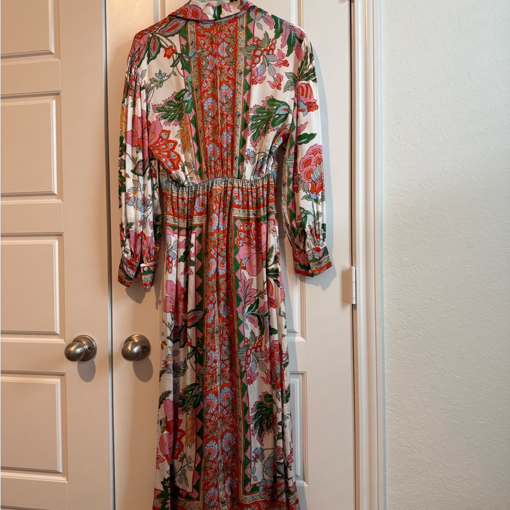 Misa Los Angeles Tie Waist Midi Shirt Dress XS - Picture 3 of 4